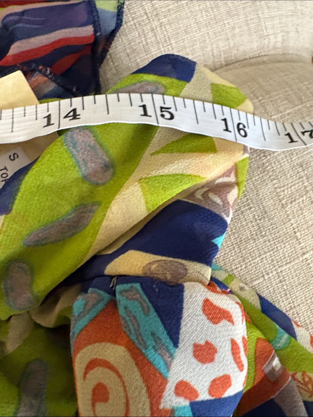 Colorful Geometric Print Ruffle Tank Top - Blue/Multi - Picture 5 of 7